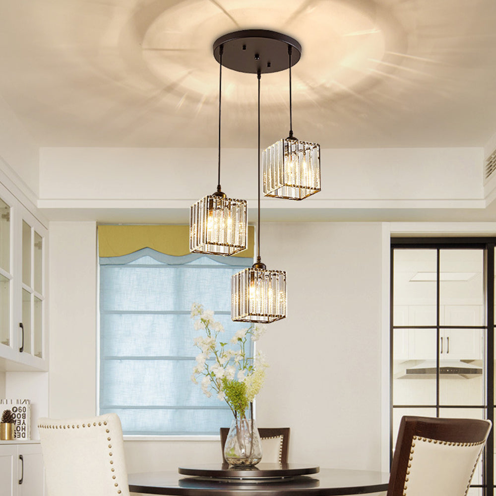 Black Multi-Head Glass Pendant