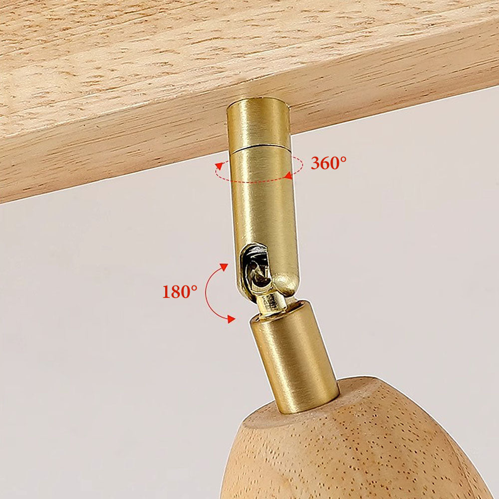 Minimalist Cream and Wood Ceiling Spotlight