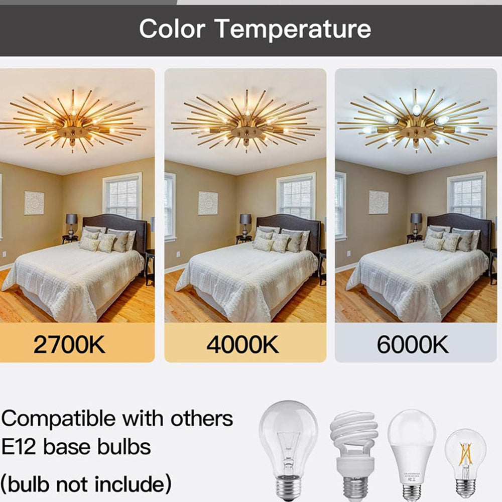 Metallic Spider Arm Ceiling Light