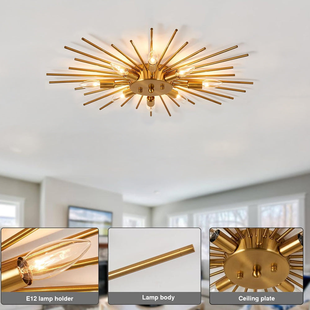 Metallic Spider Arm Ceiling Light