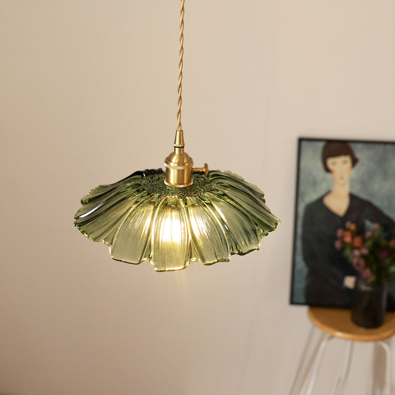 Retro Flower Glass Pendant Light
