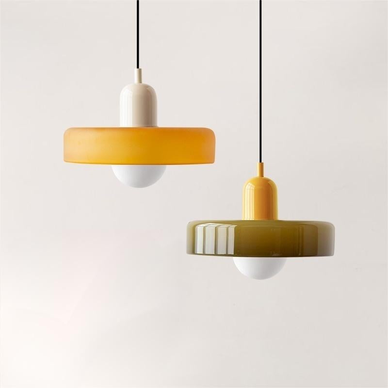 Colorful Bauhaus Glass Pendant