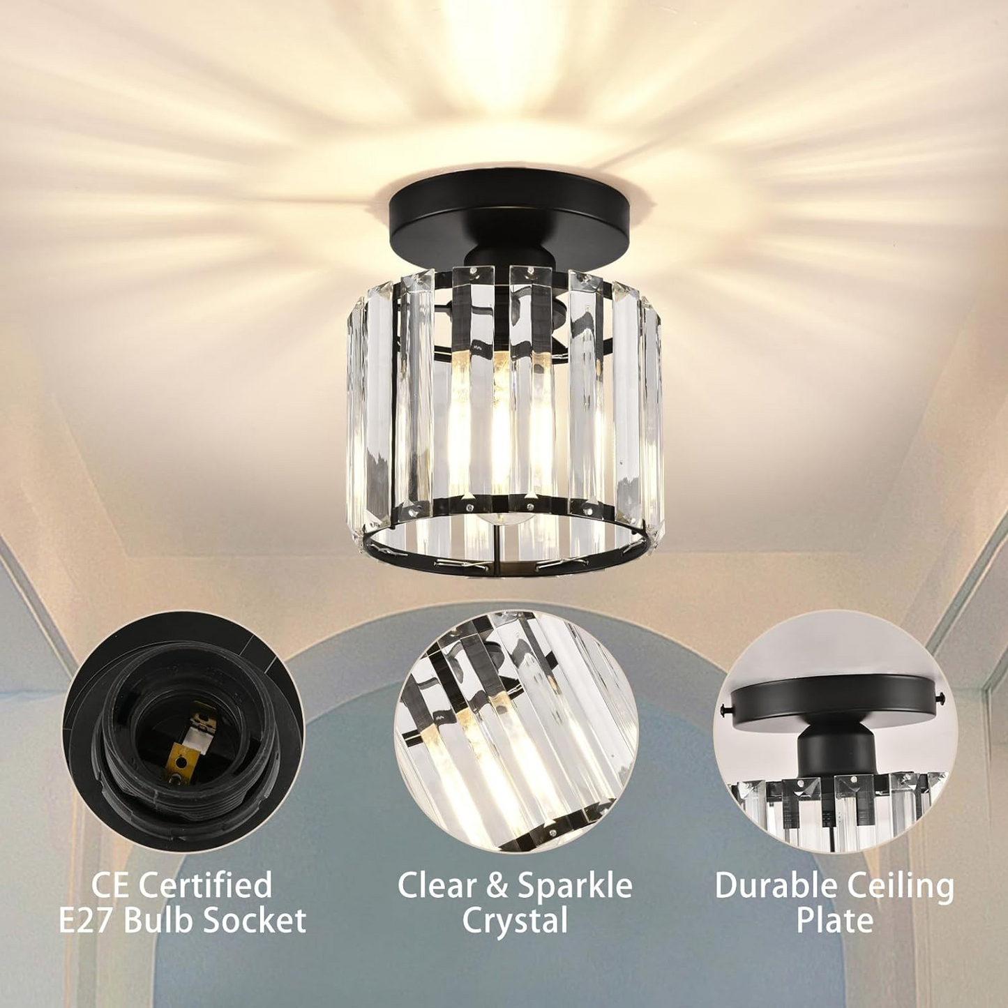 Set of 2 Crystal Ceiling Lights