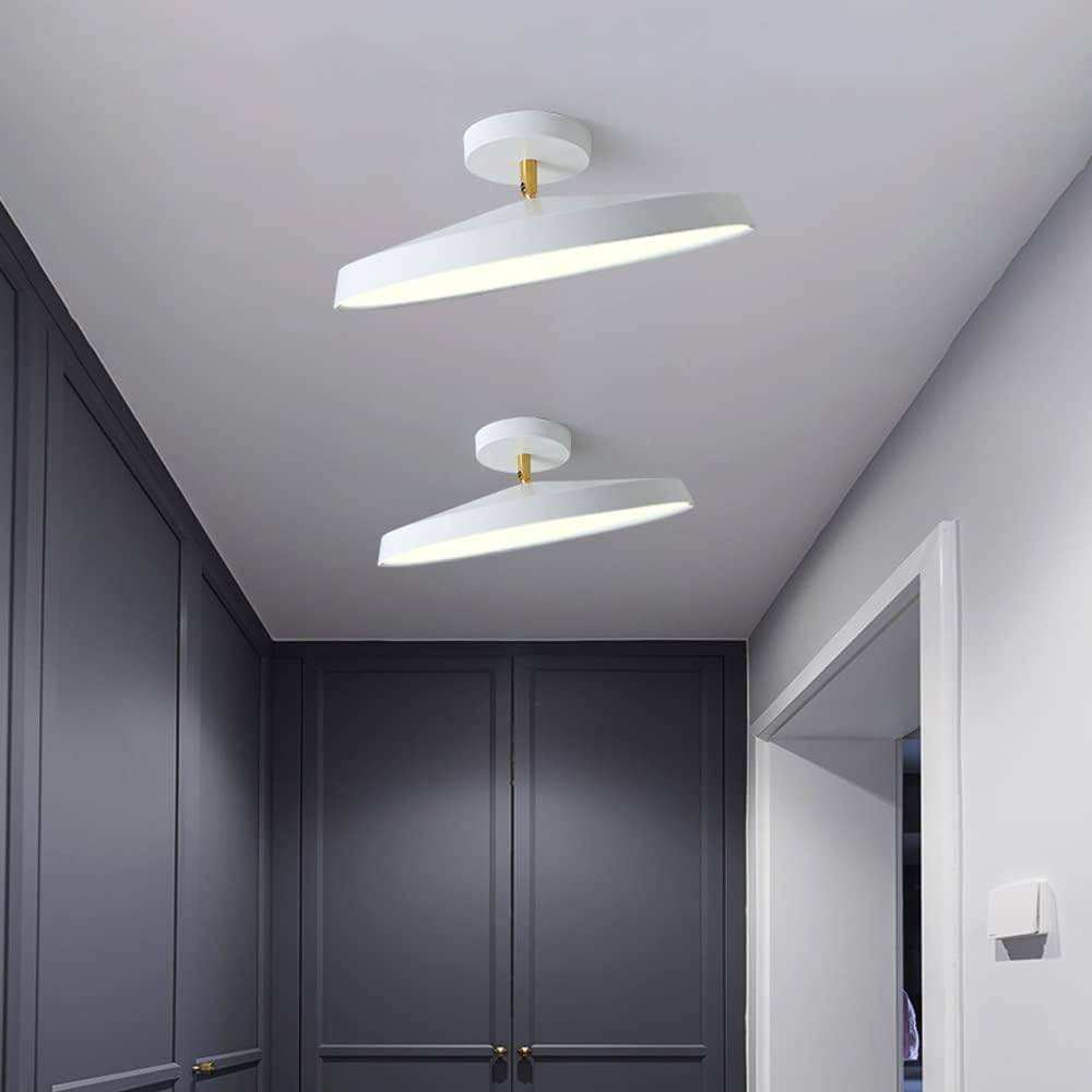 White Semi-Flush LED Light