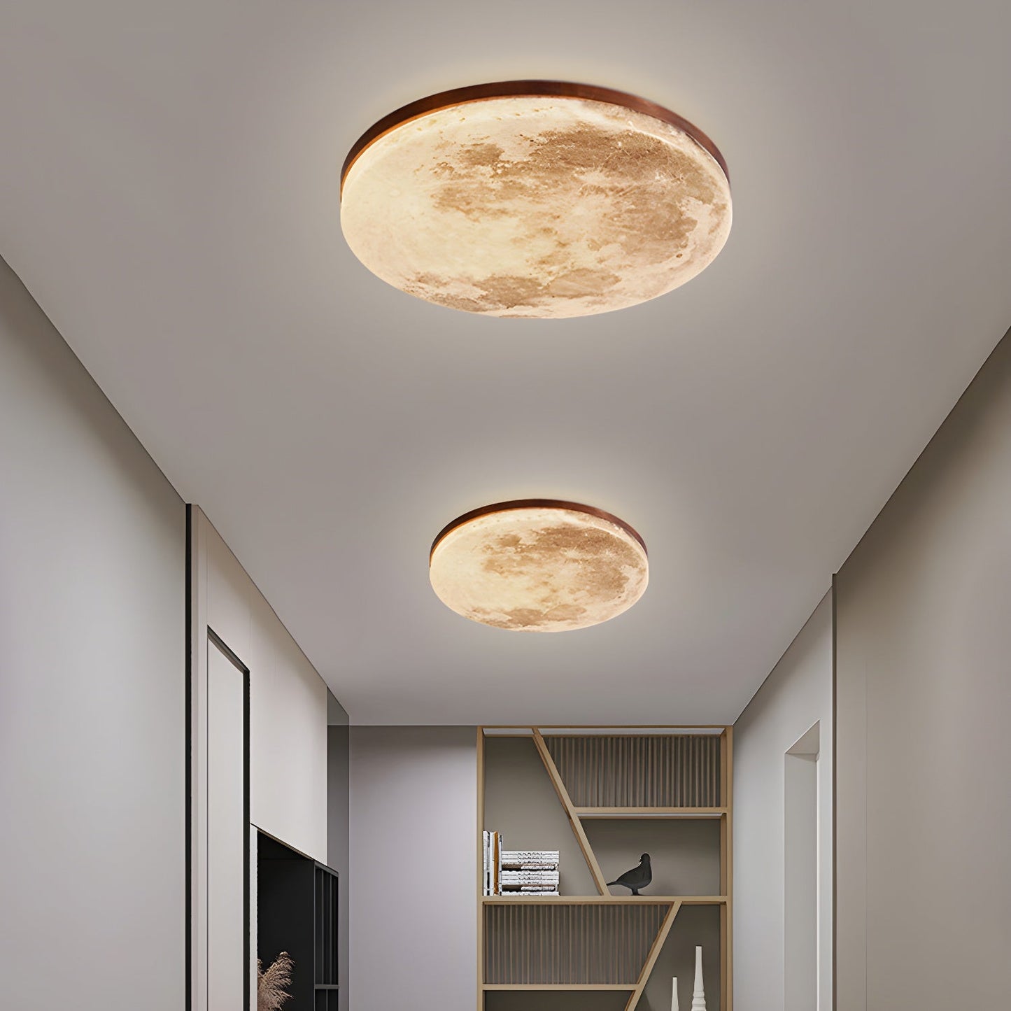 Moon-Inspired Art Deco Ceiling Light