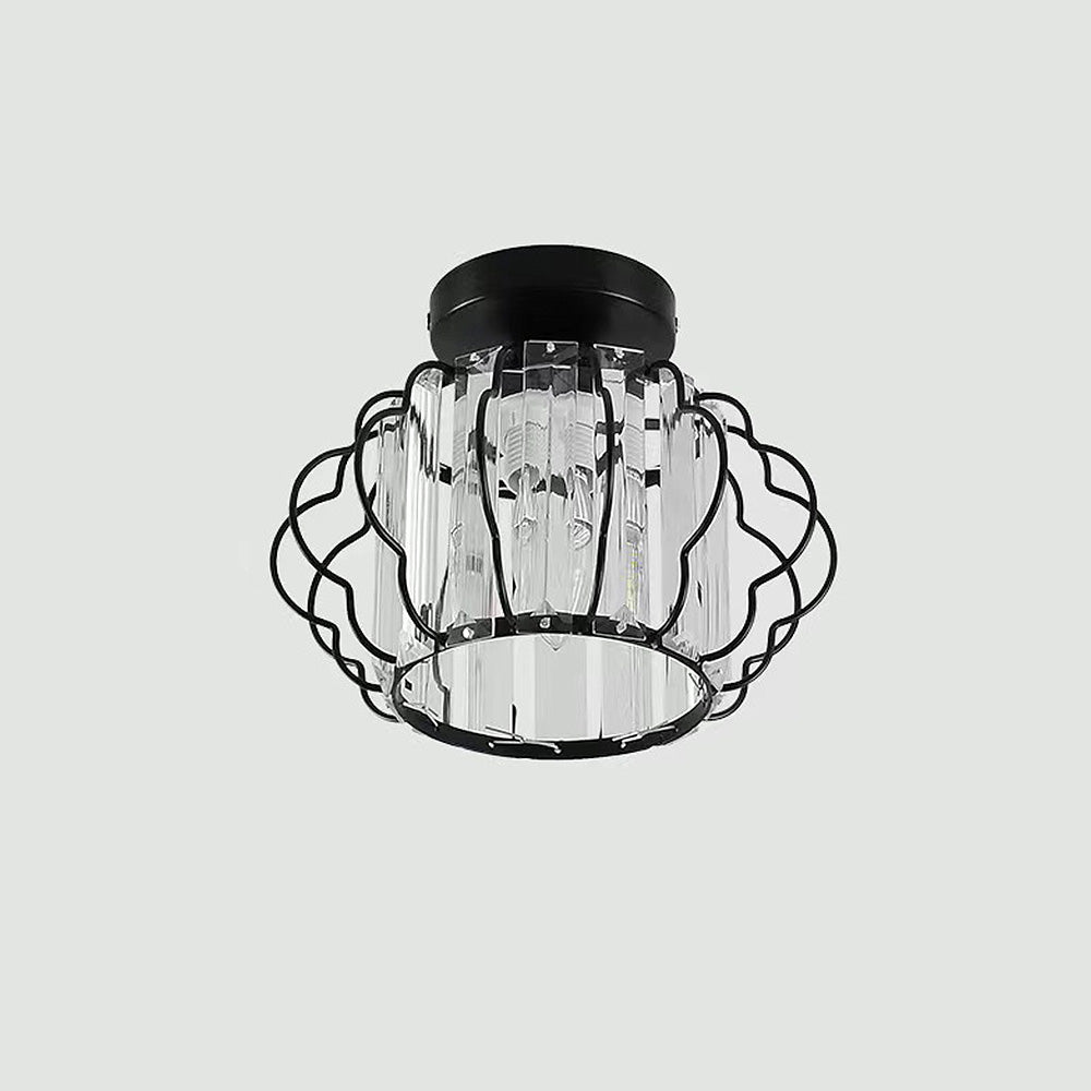 Gold Crystal Flush Ceiling Light