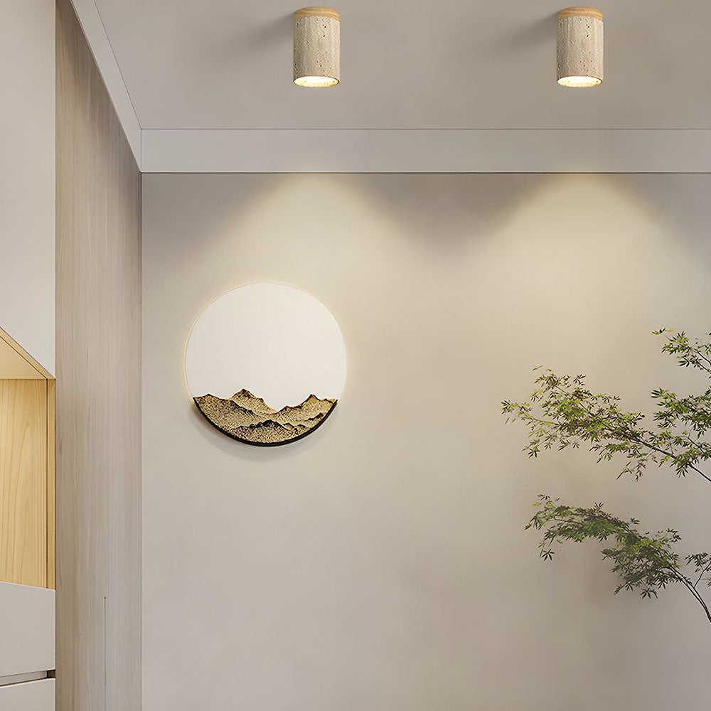 Cylindrical Wood Ceiling Light