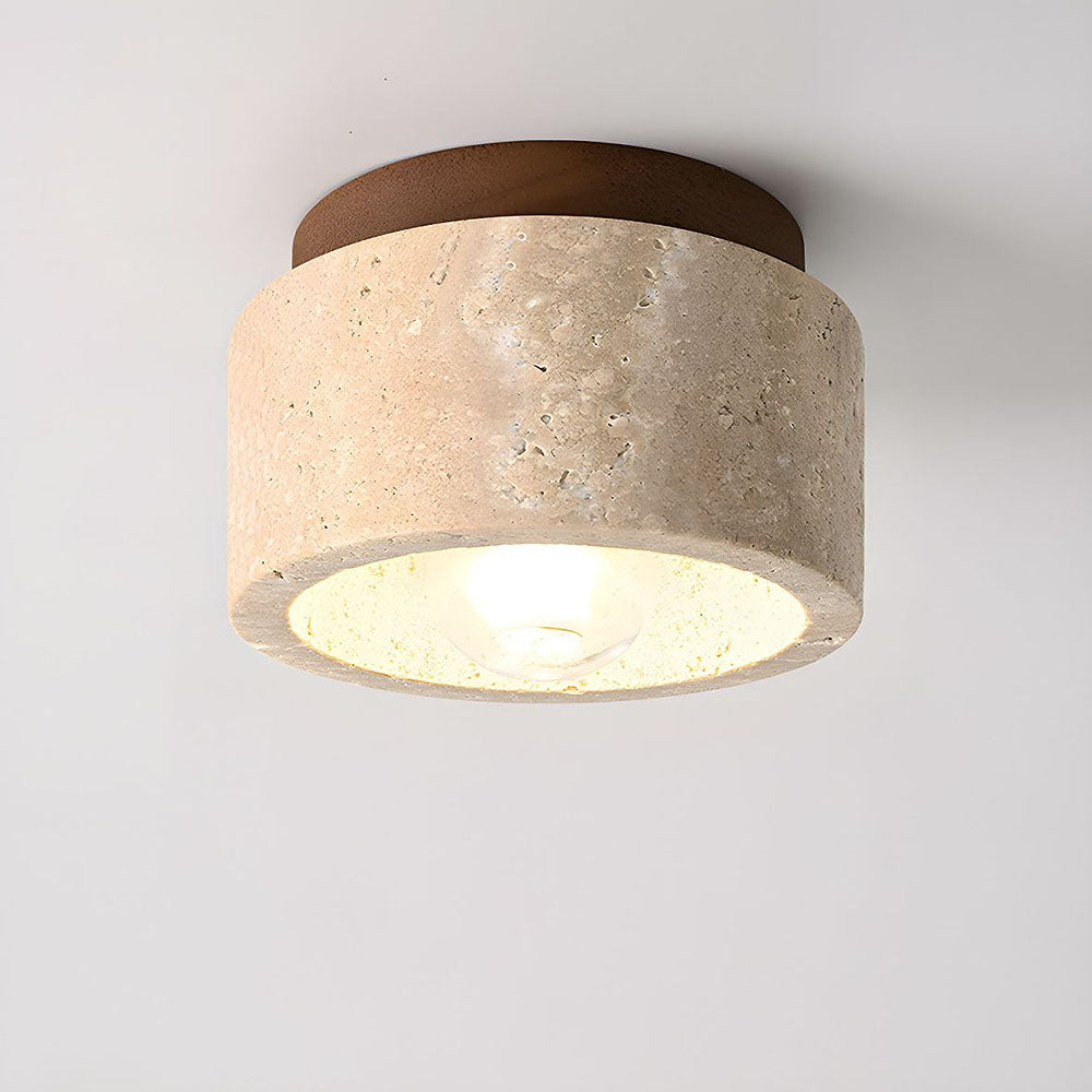 Cylindrical Wood Ceiling Light