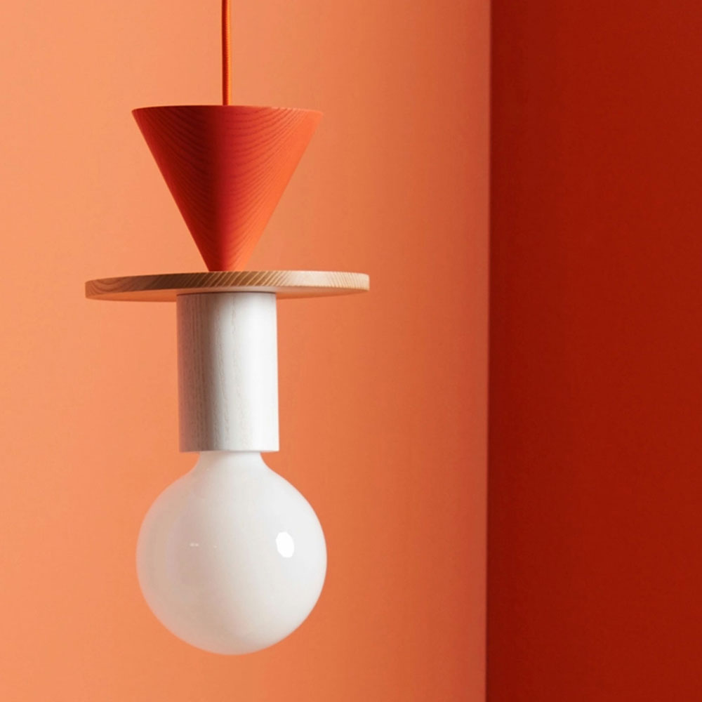 Opal Glass & Wood Pendant Light