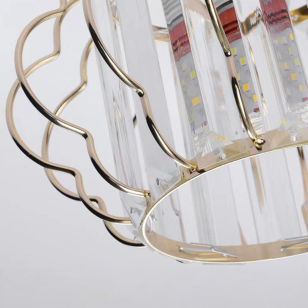 Gold Crystal Flush Ceiling Light