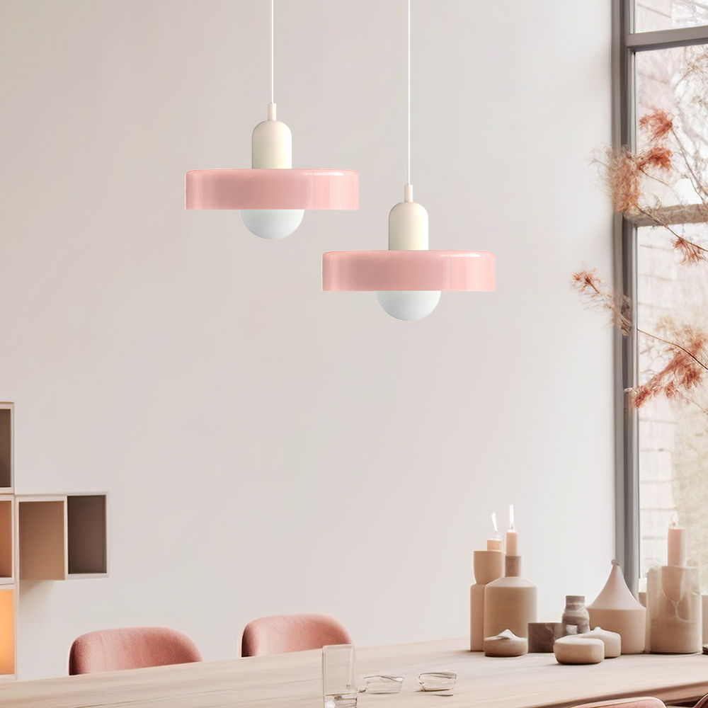 Colorful Bauhaus Glass Pendant