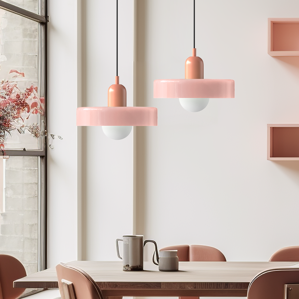 Colorful Bauhaus Glass Pendant