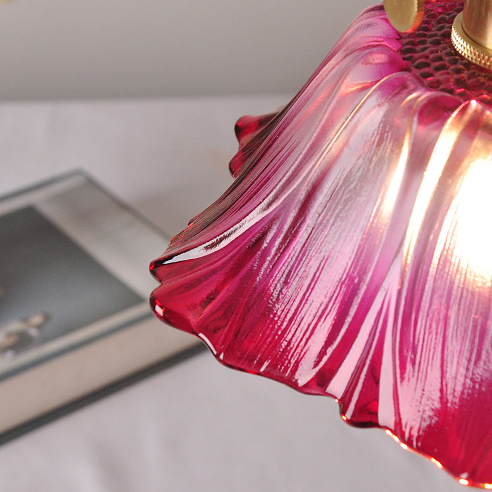 Retro Flower Glass Pendant Light