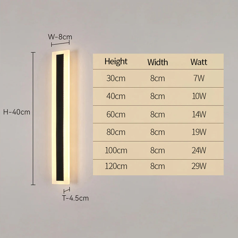Black Modern LED Outdoor Wall Lamp IP65
