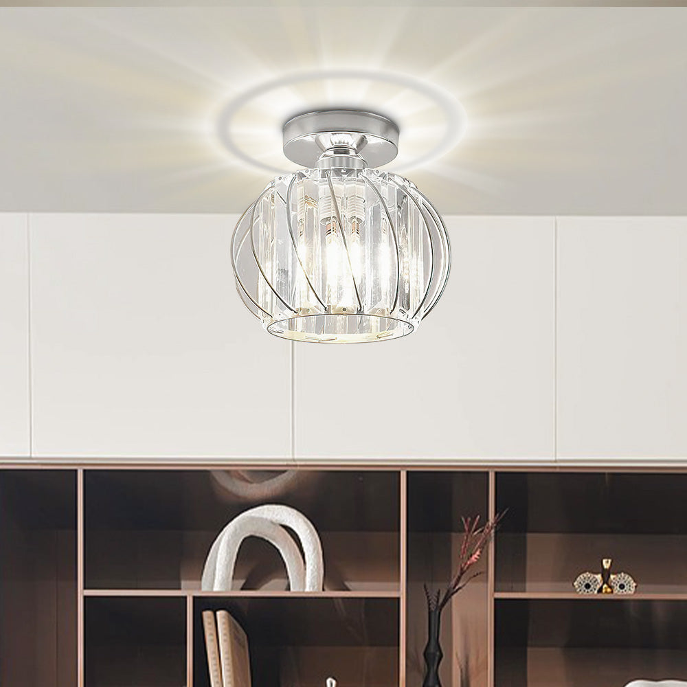 Black Ceiling Light with Glass Shade