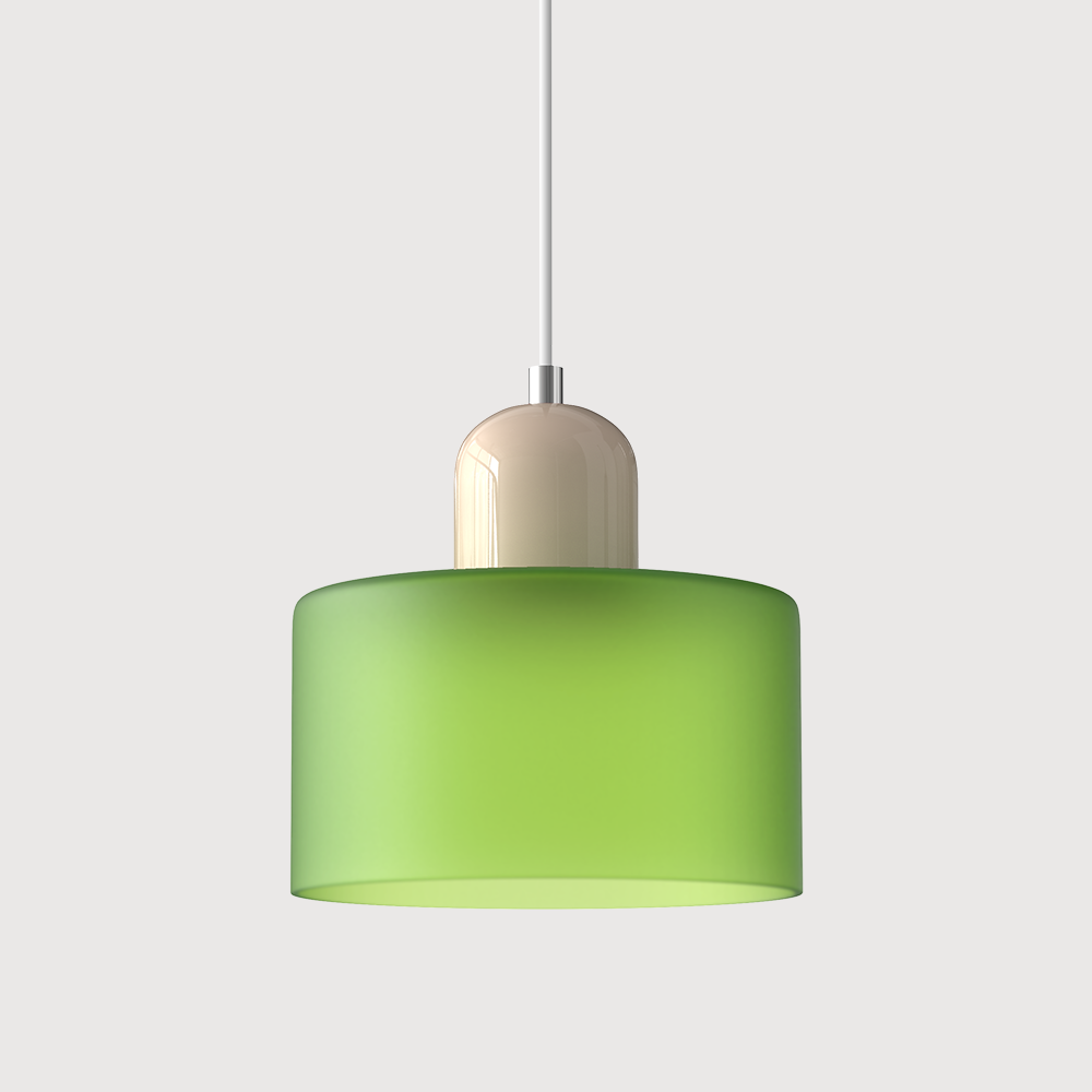 Small Glass Pendant Lamp in Bauhaus Style