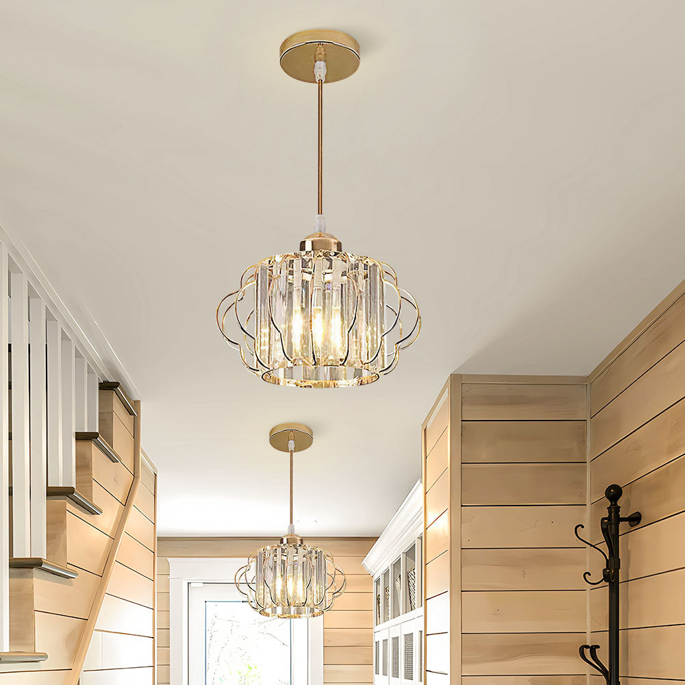 Gold Crystal Flush Ceiling Light
