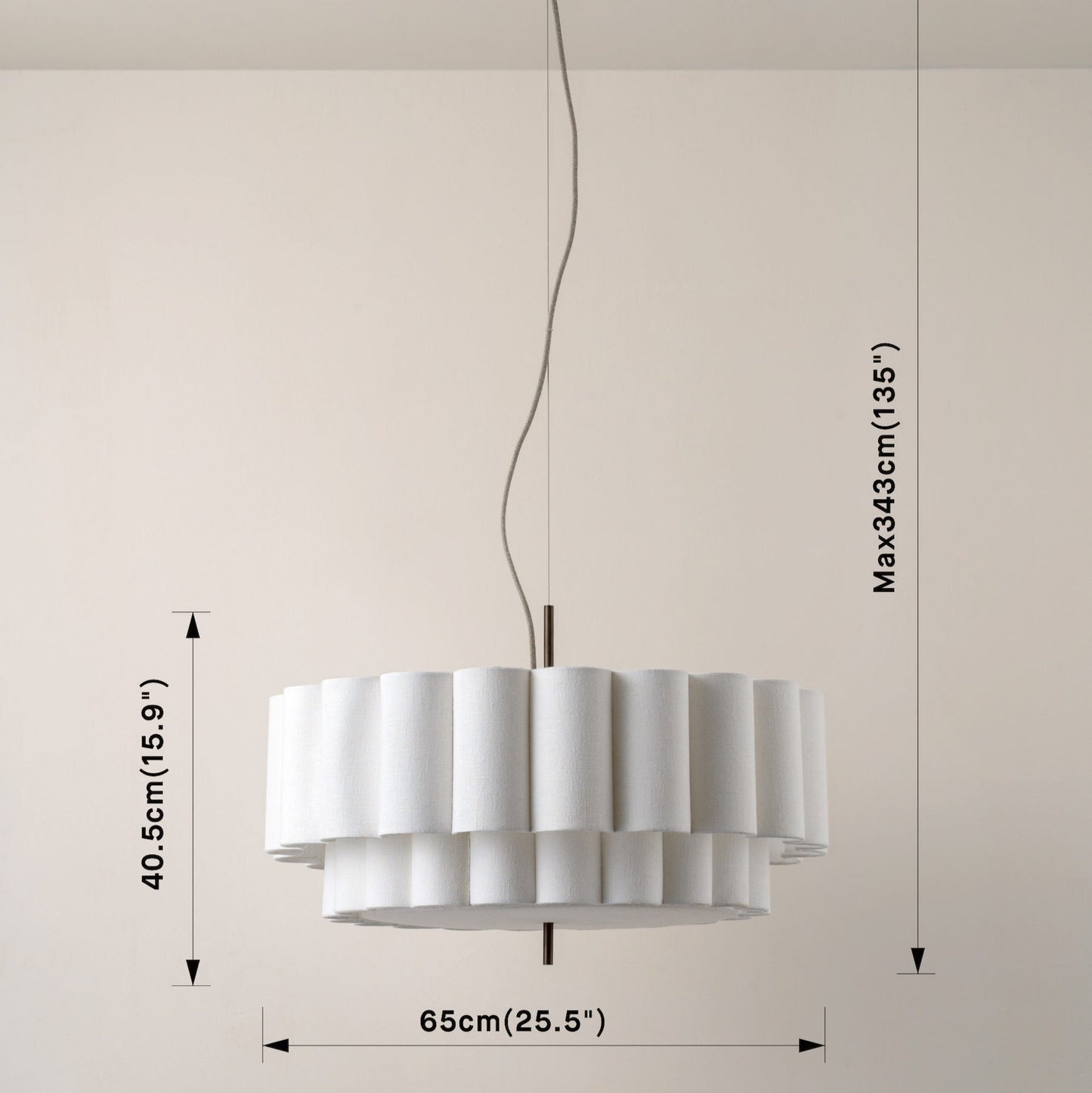 Large Scalloped Pendant Light