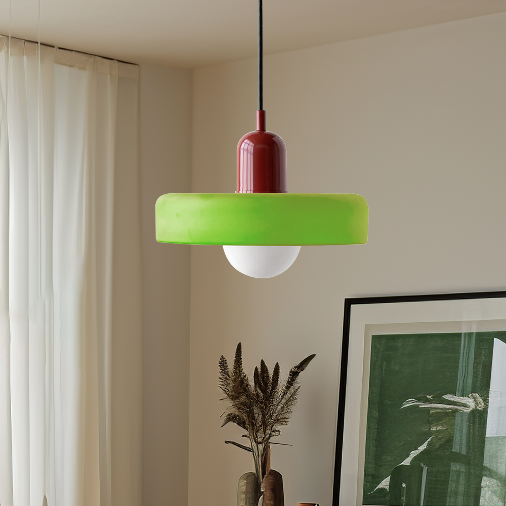 Colorful Bauhaus Glass Pendant