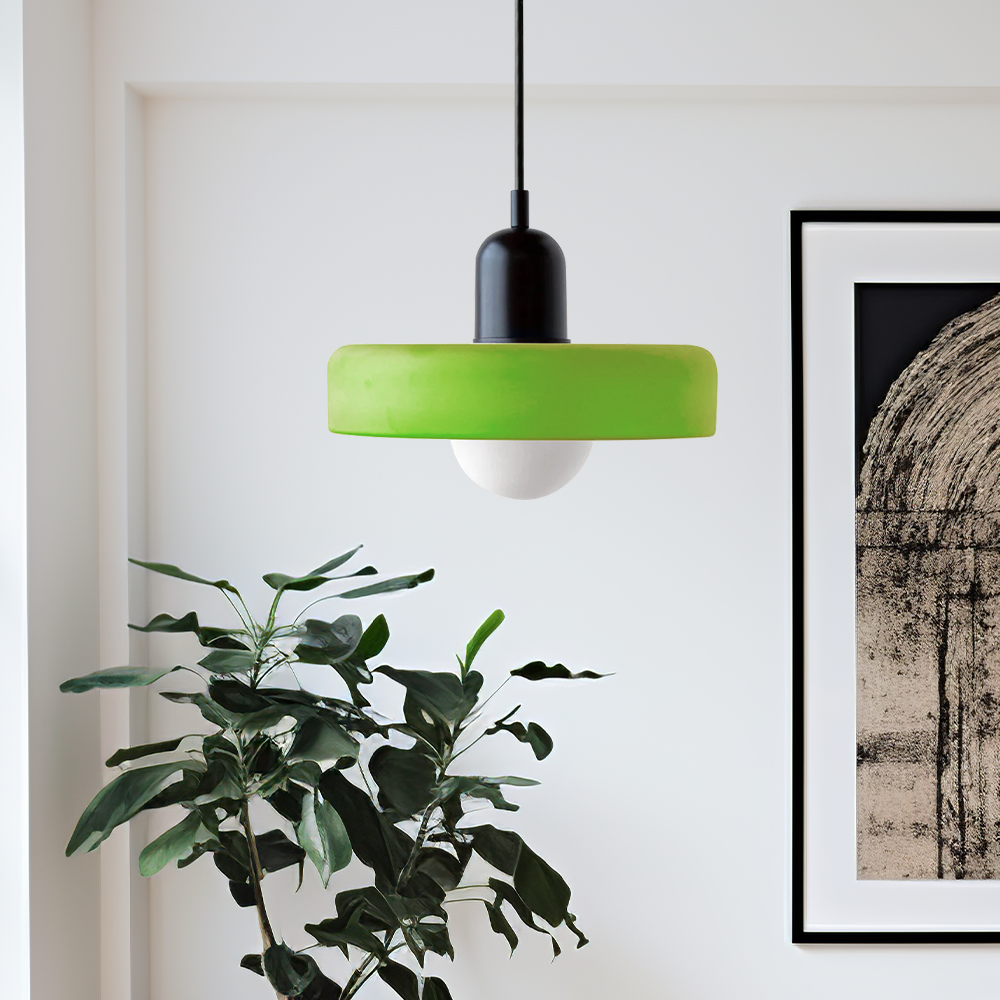 Colorful Bauhaus Glass Pendant