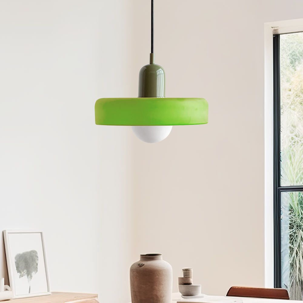 Colorful Bauhaus Glass Pendant