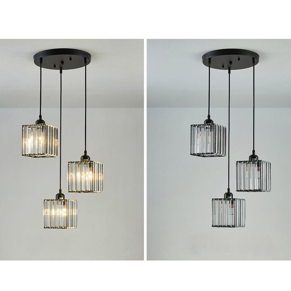 Black Multi-Head Glass Pendant
