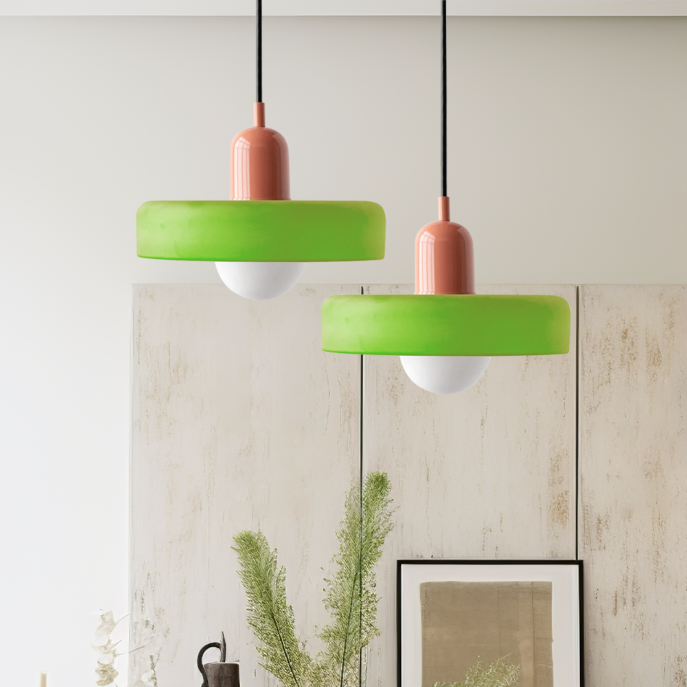 Colorful Bauhaus Glass Pendant