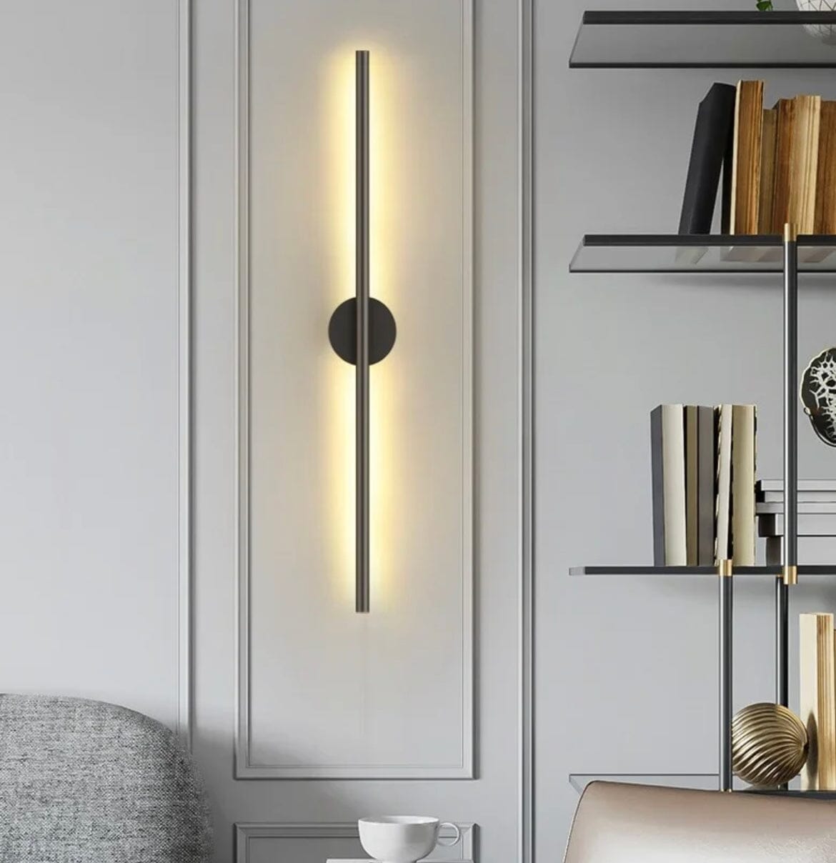 Slim Black LED Wall Sconce