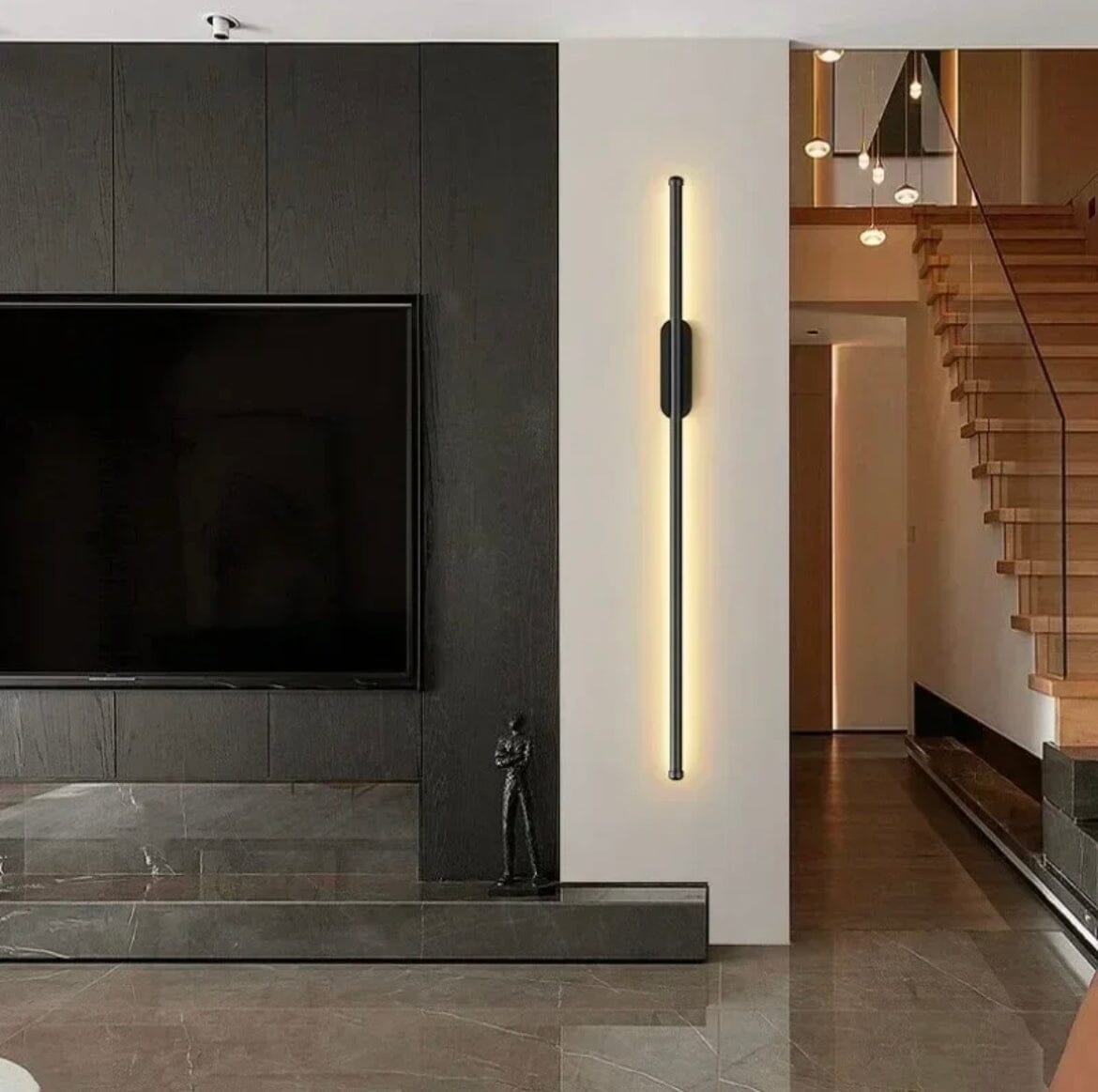 Slim Black LED Wall Sconce