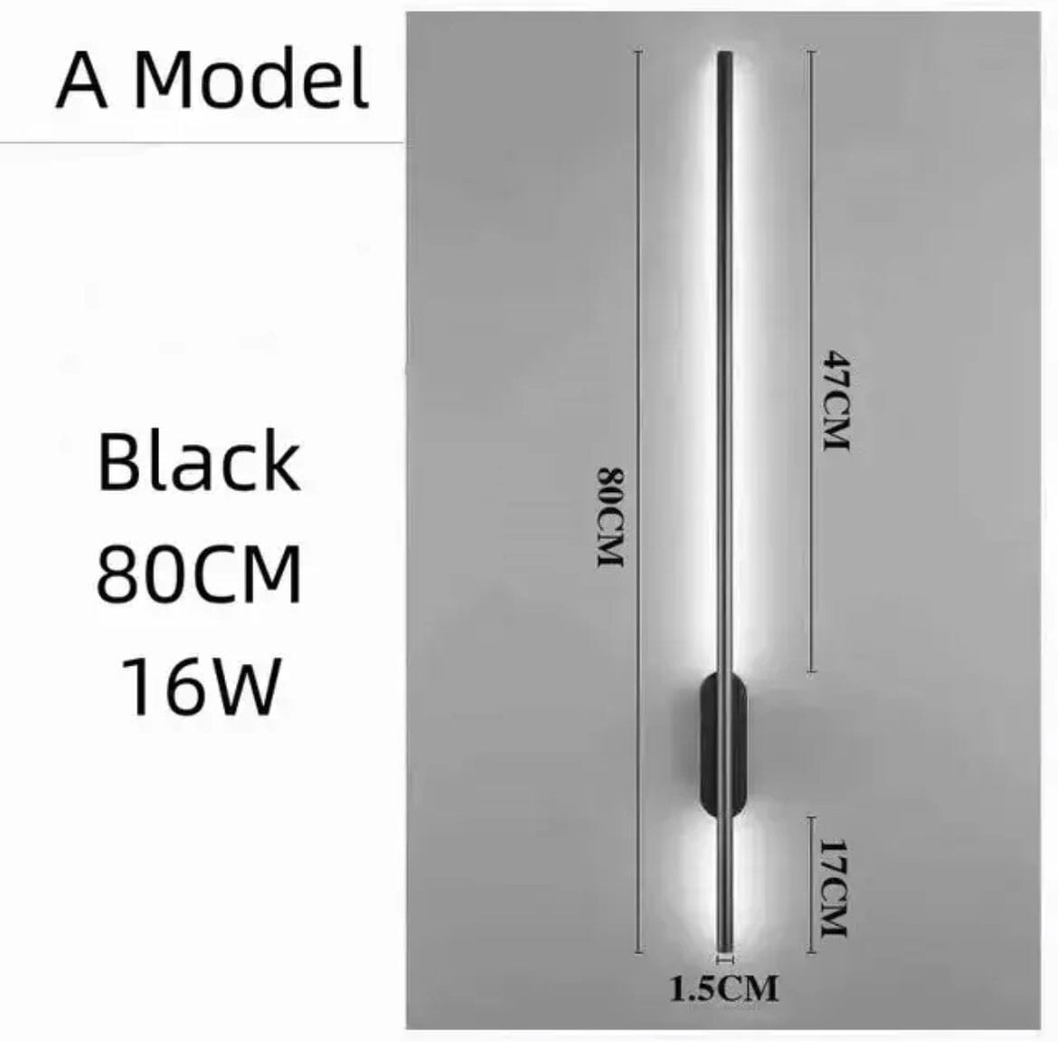 Slim Black LED Wall Sconce
