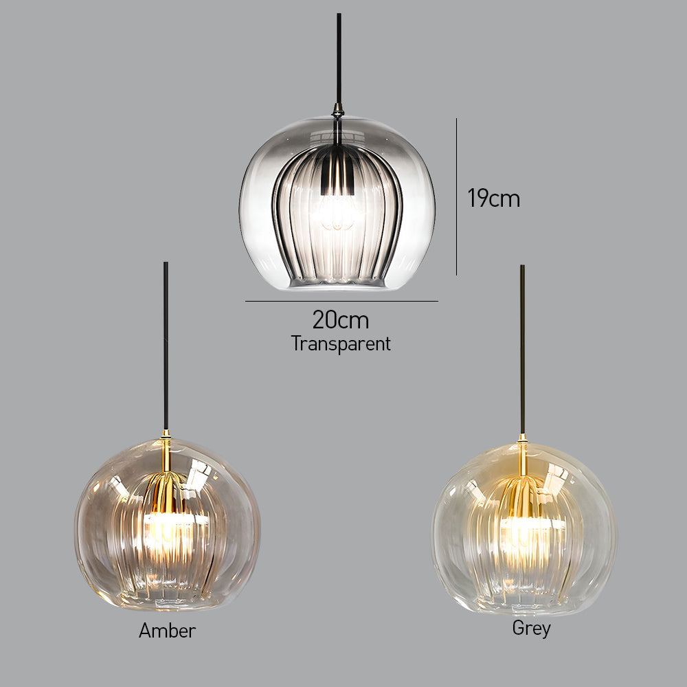 Spherical Glass Pendant Light