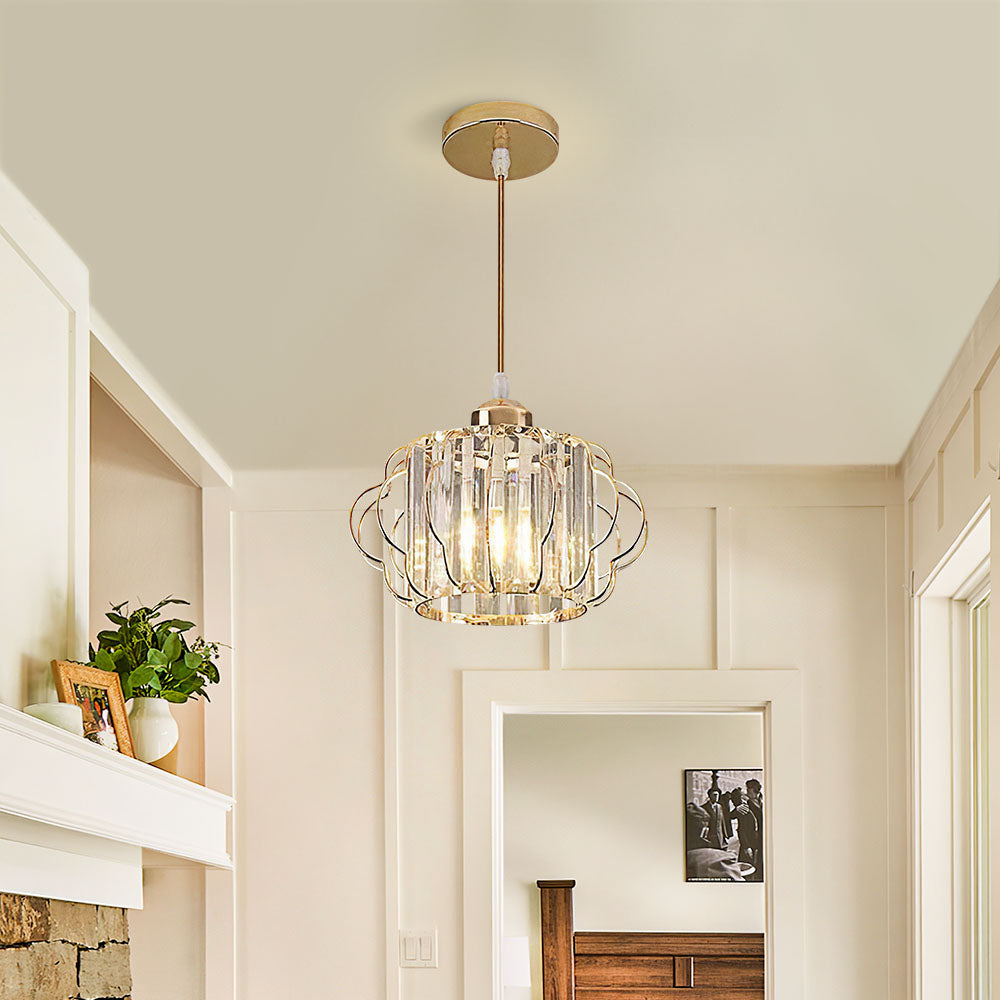 Gold Crystal Flush Ceiling Light
