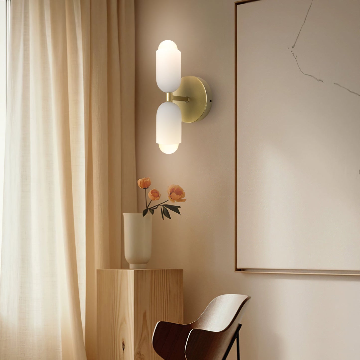 Modern Twin Head Wall Sconce