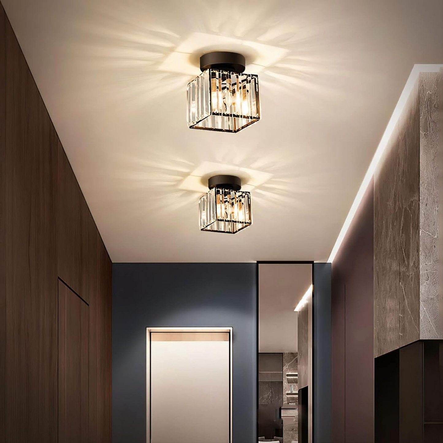 Set of 2 Crystal Ceiling Lights