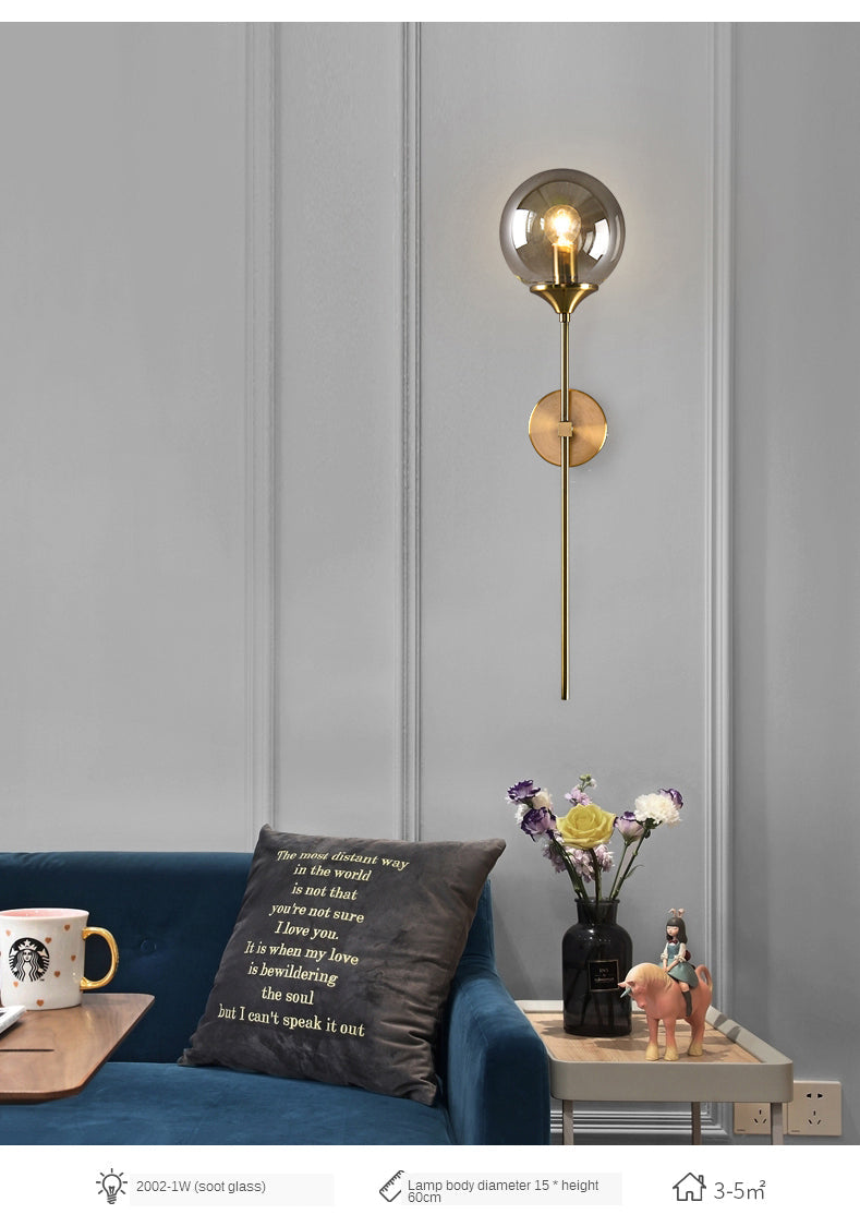 Golden Glass Wall Sconce Light