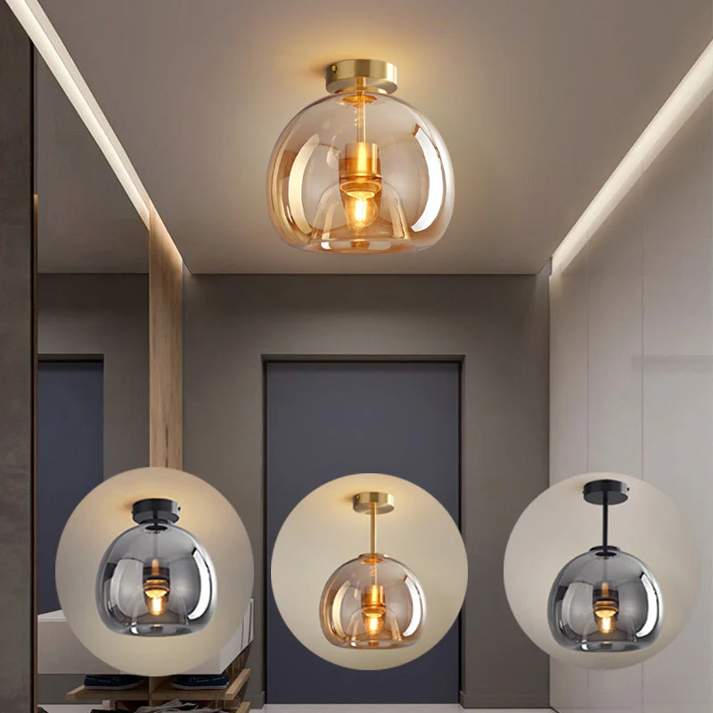 Retro Glass Shade Ceiling Light