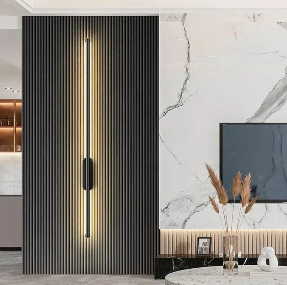 Slim Black LED Wall Sconce