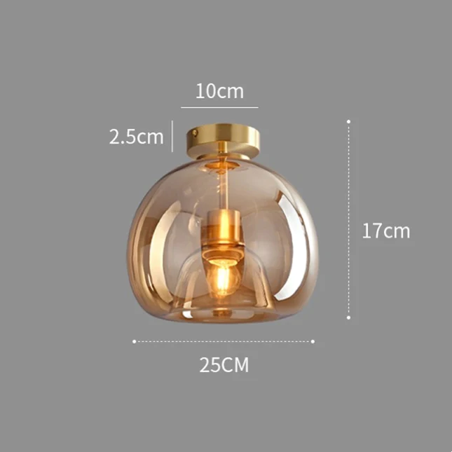Retro Glass Shade Ceiling Light