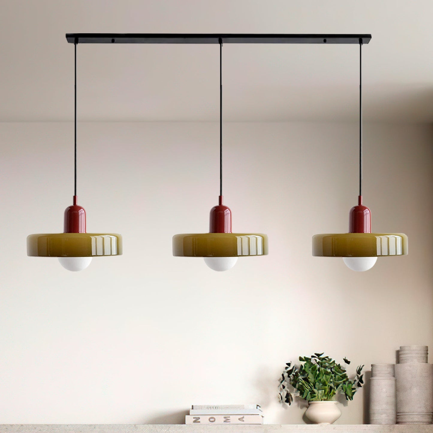 Sleek Glass Dining Lamp