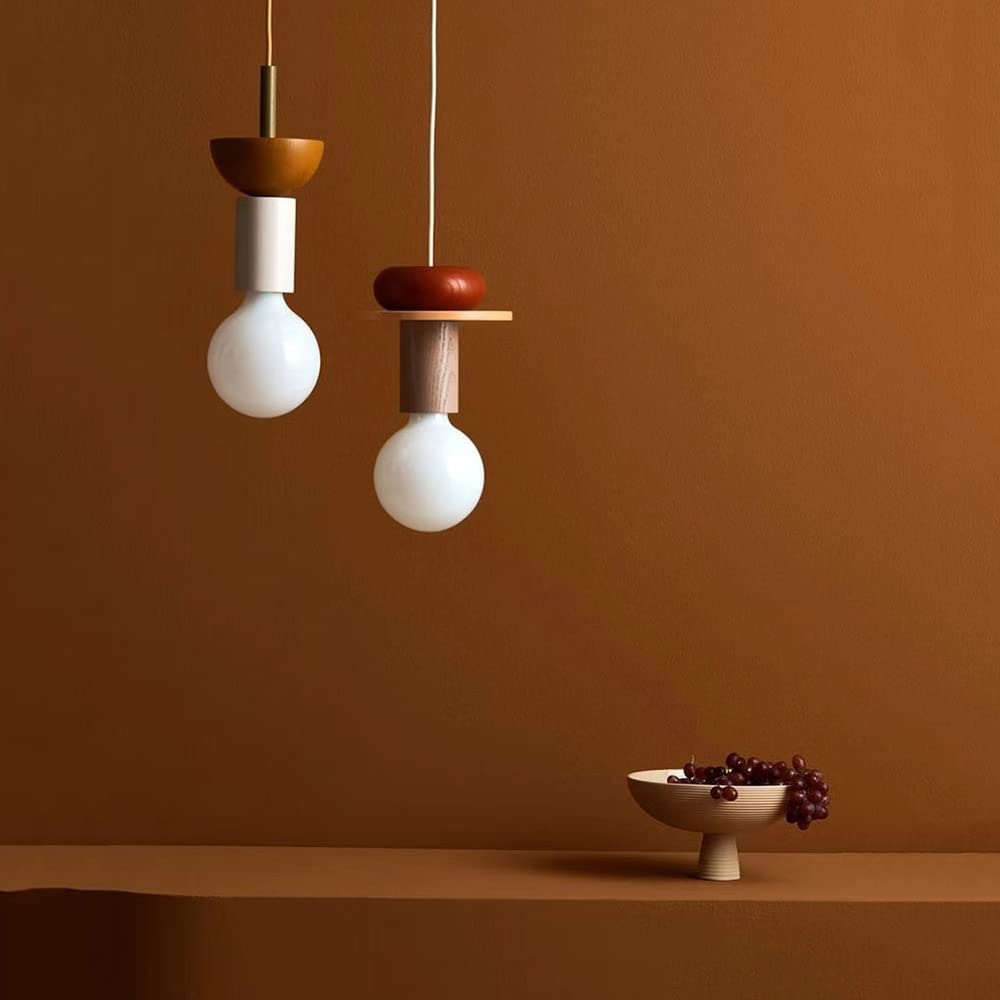 Opal Glass & Wood Pendant Light