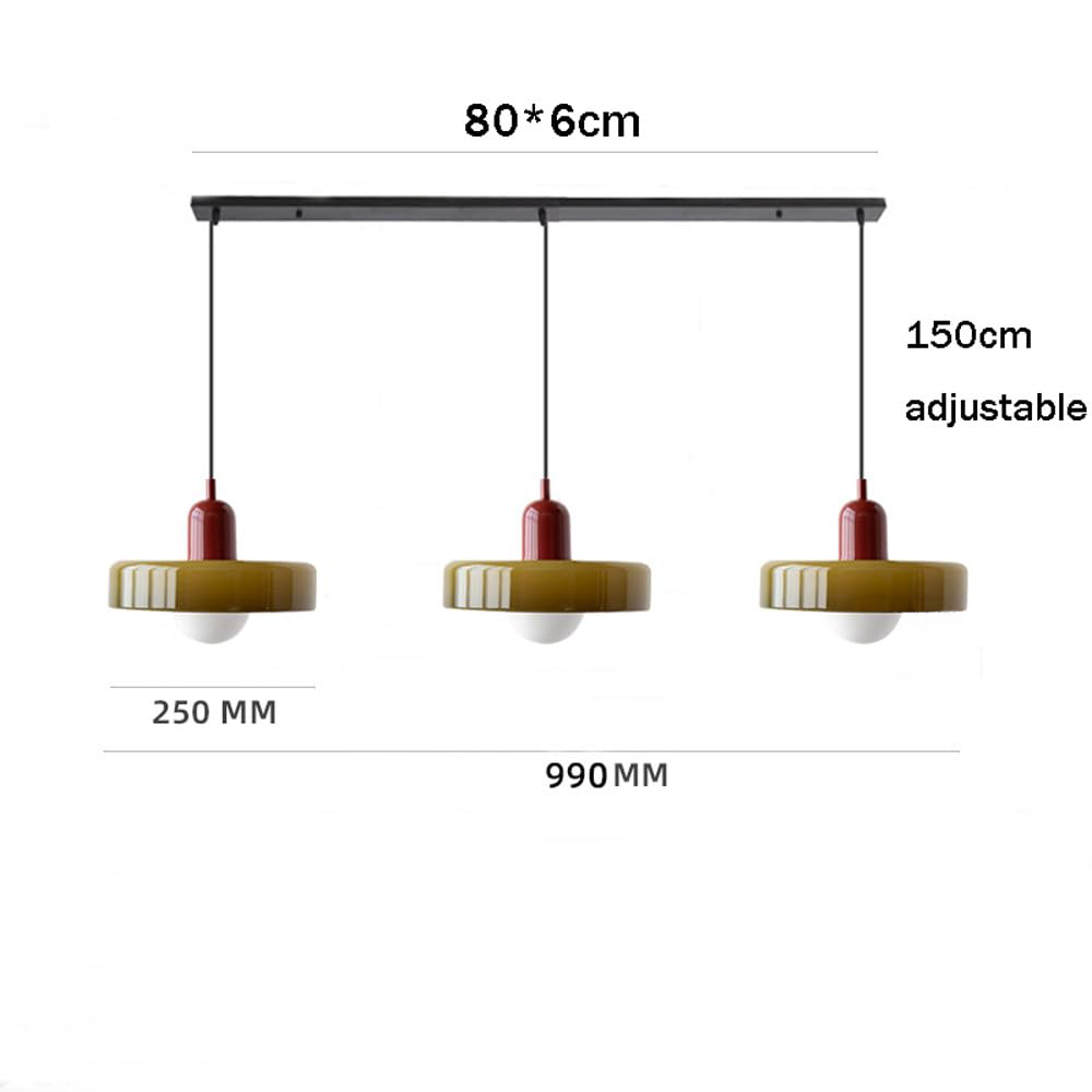 Triple Glass Pendant Light