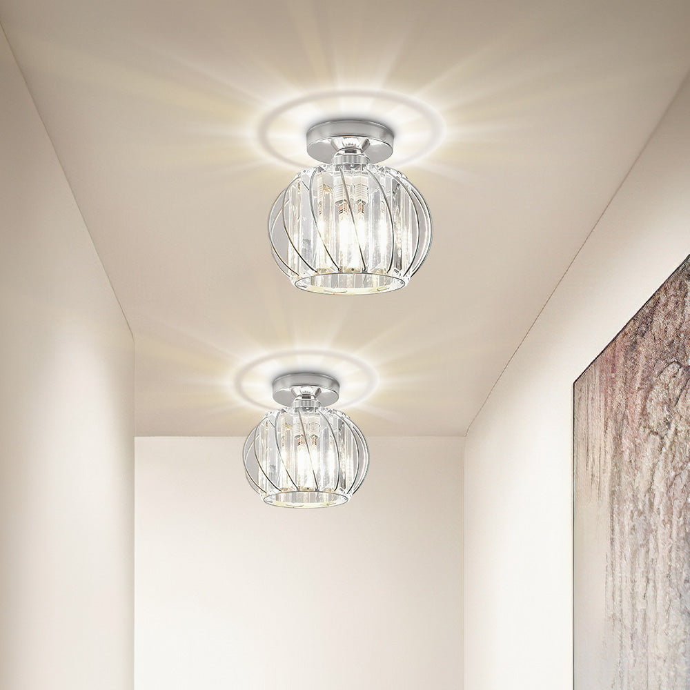 Black Ceiling Light with Glass Shade