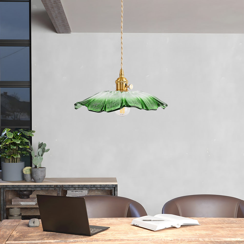 Retro Flower Glass Pendant Light