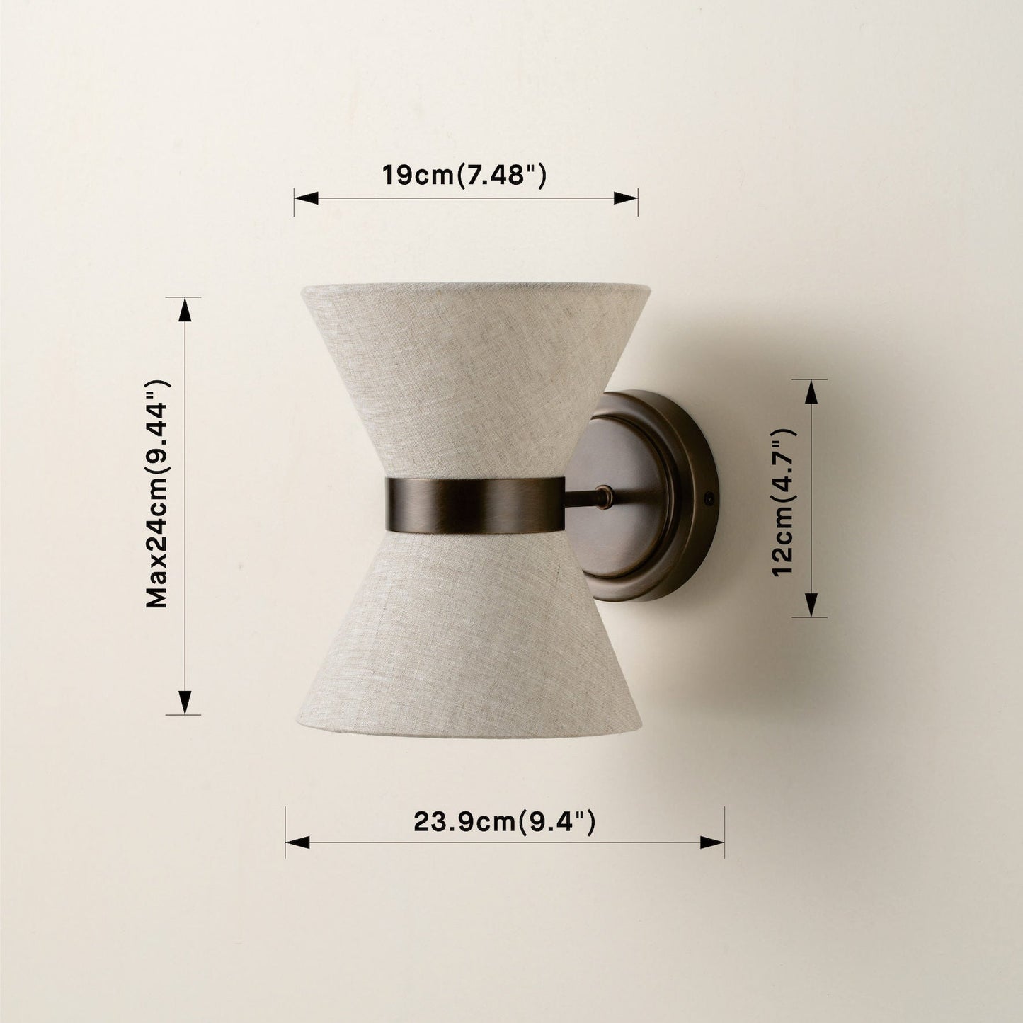 Bronze and Linen Wall Light