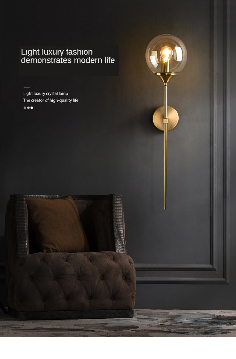 Golden Glass Wall Sconce Light