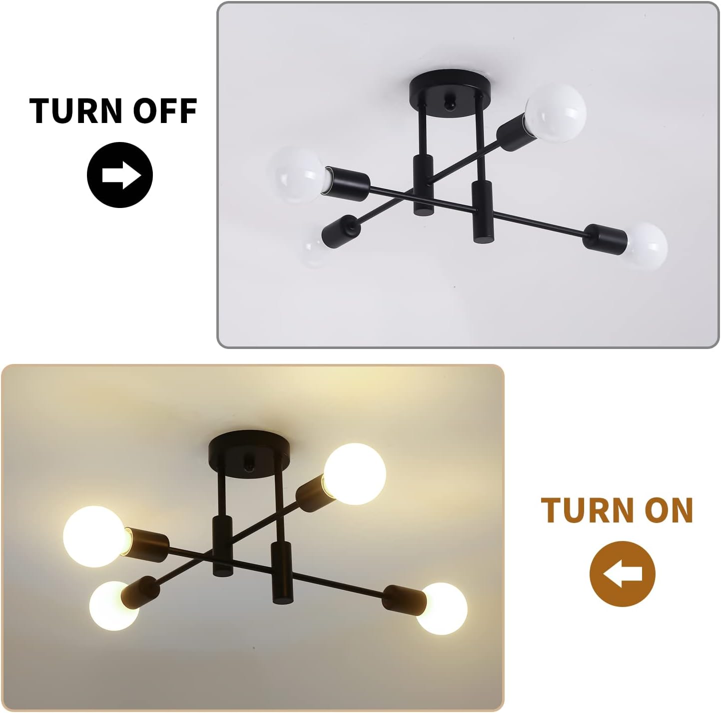 Nordic Black LED Ceiling Light
