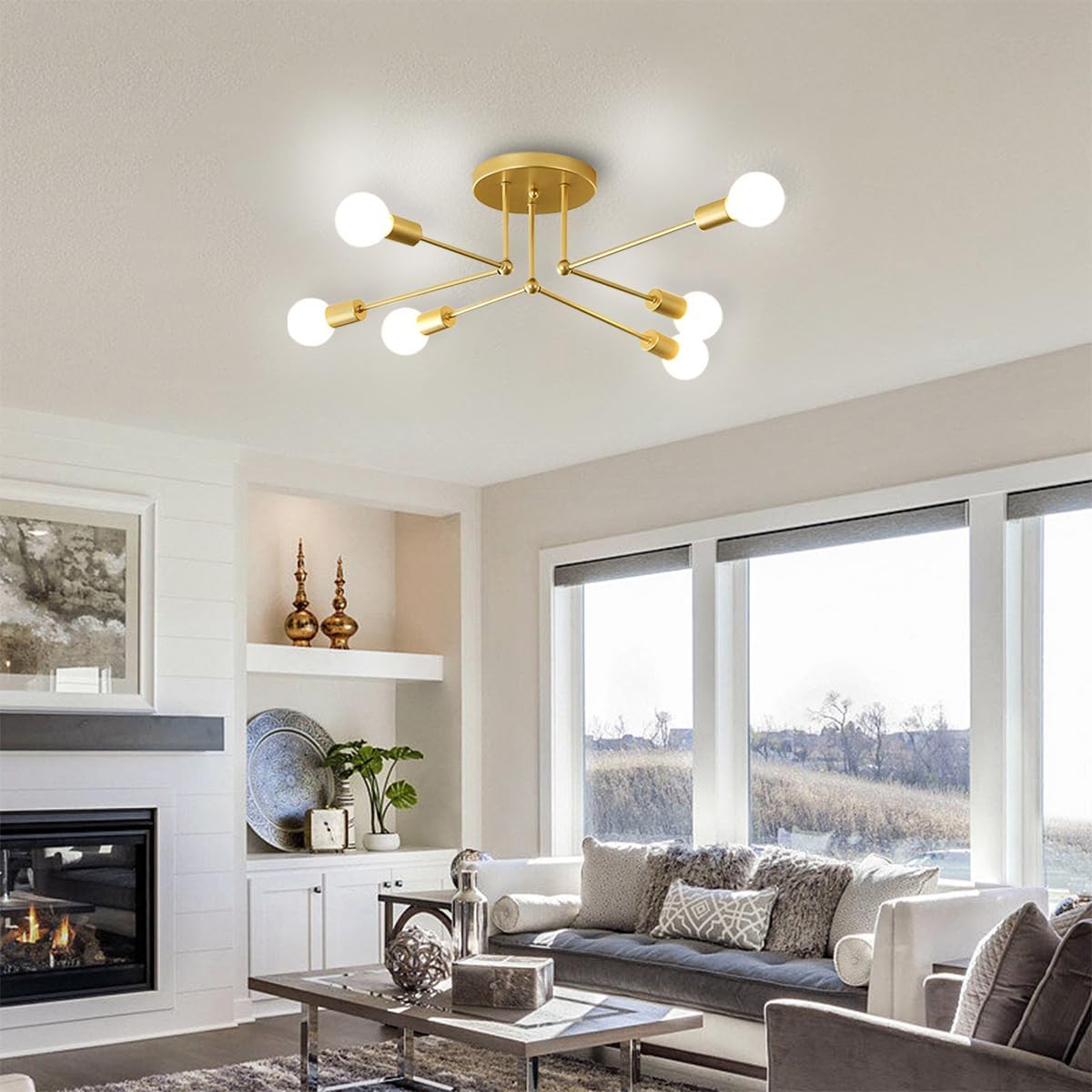 Gold Cluster Iron Ceiling Light