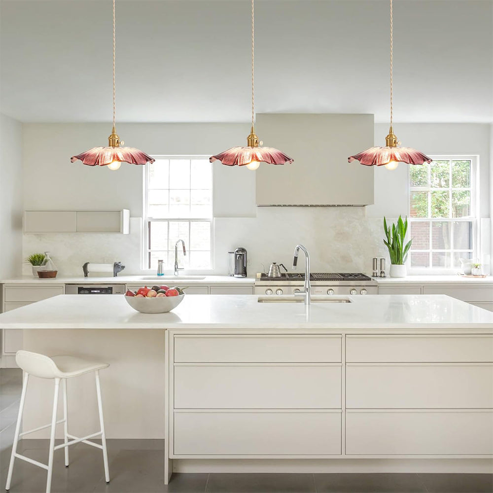 Retro Flower Glass Pendant Light