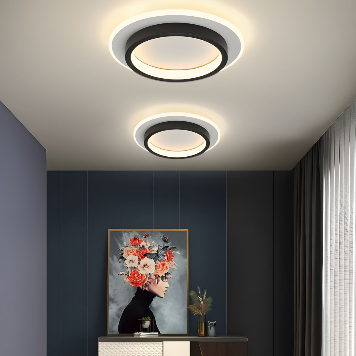 Round Metal & Acrylic Ceiling Light