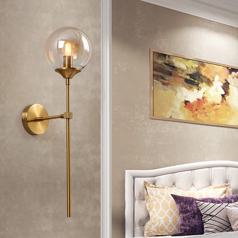 Golden Glass Wall Sconce Light